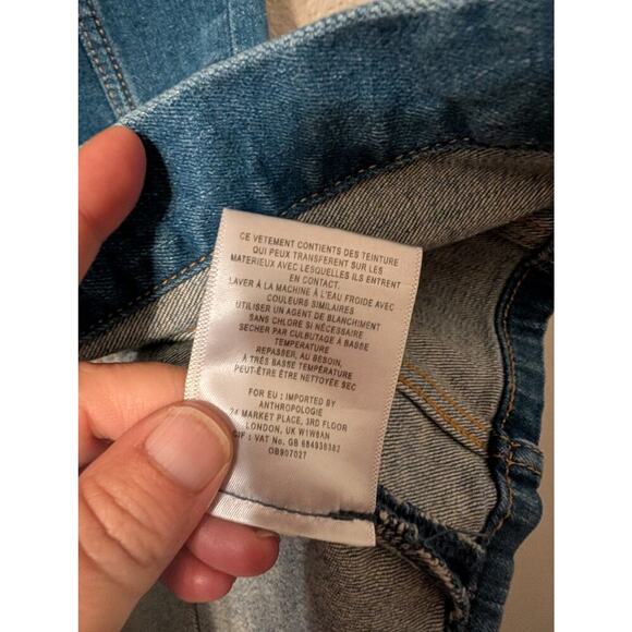 Pilcro Womens Denim Button Front Midi Skirt‎ Size 4 Blue A Line Pockets Stretch - Picture 9 of 9